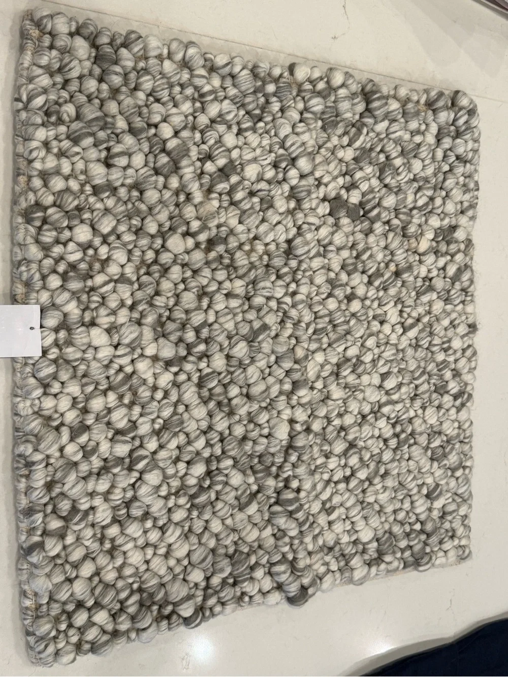 22”x22” Chunky Wool Loop pillow cover- Neutral Gray & Cream
